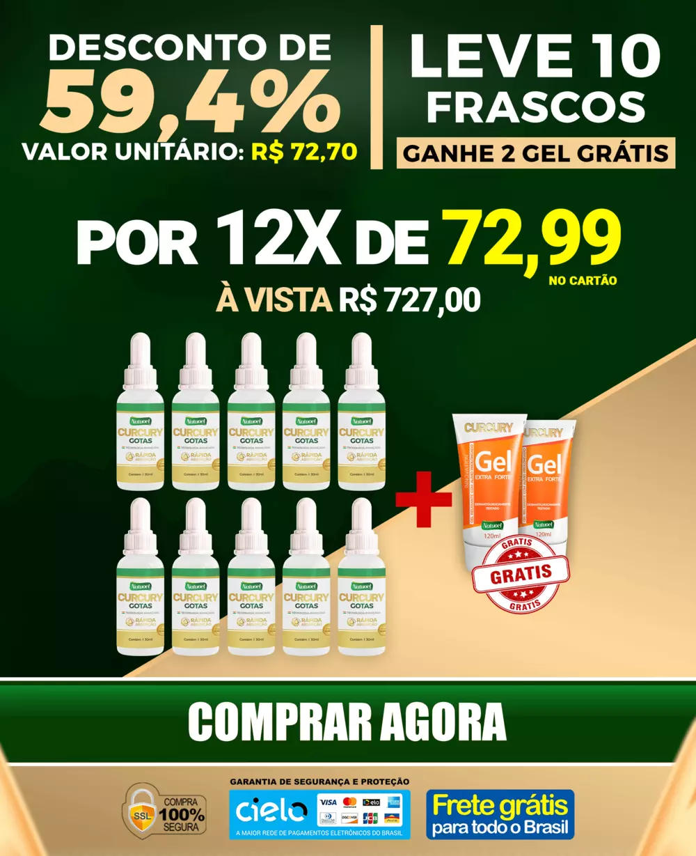 Curcury 10 potes em gota