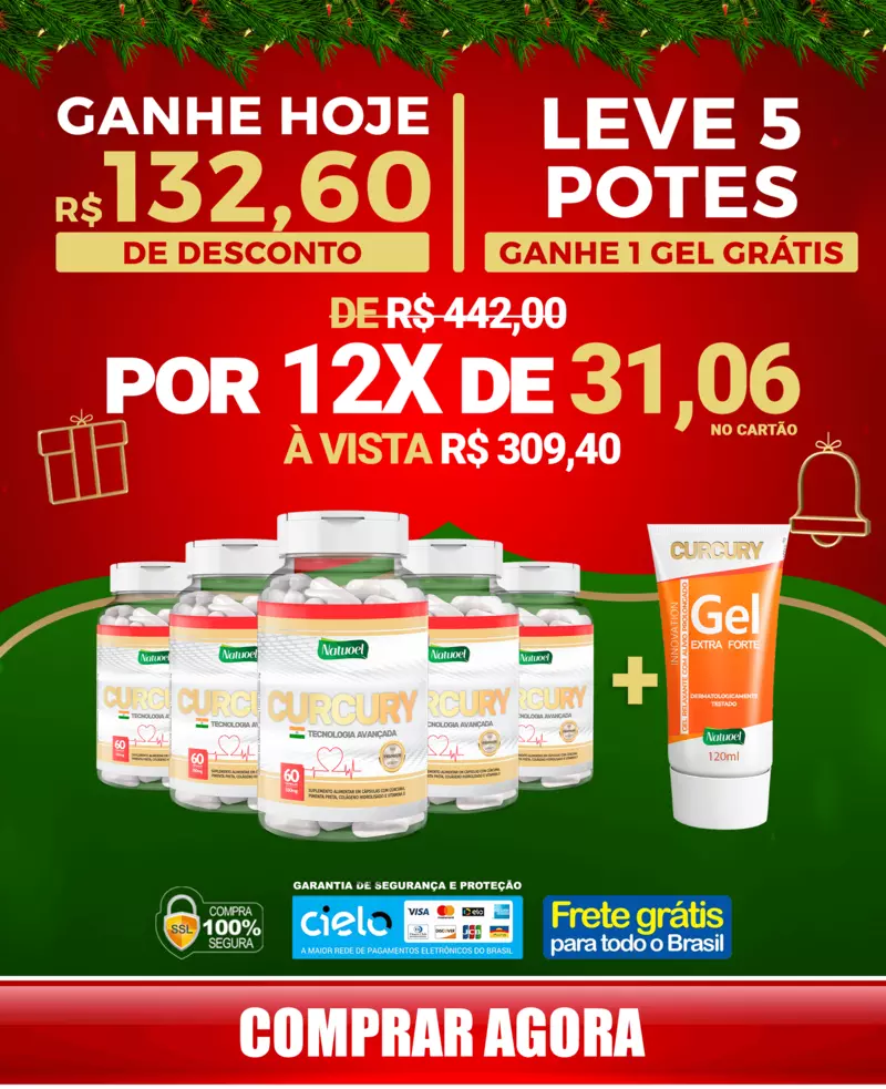 Curcury 5 potes em cápsula
