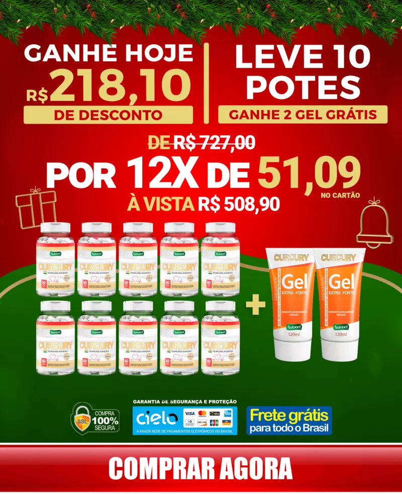 Curcury 10 potes em cápsula