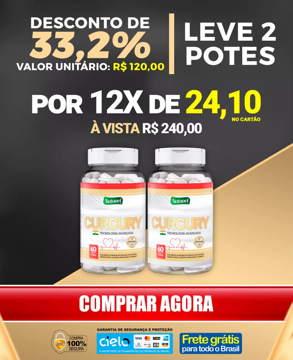 Curcury 2 potes em cápsula